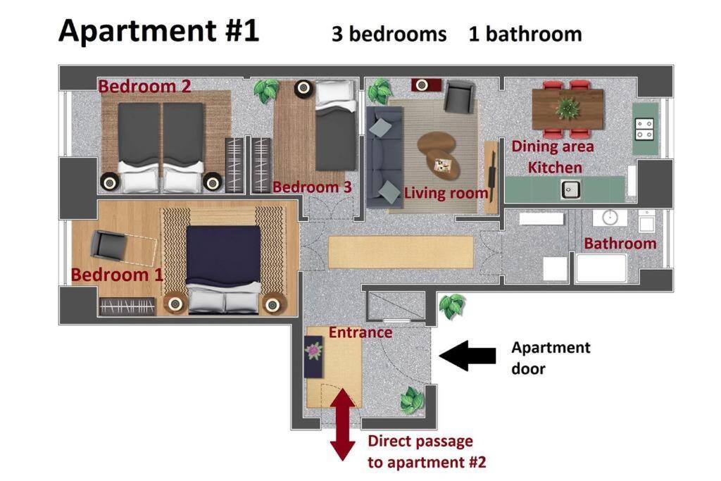 Sj1d+e Heart Of Baixa New A/c Spacious 2 Apts 5br2ba Apartment